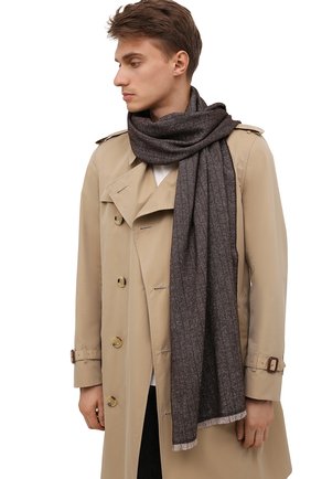 Мужской шарф из шерсти и шелка ERMENEGILDO ZEGNA коричневого цвета по цене 20550 руб., арт. Z2L06S/26F | Фото 2 Мужской шарф из шерсти и шелка ERMENEGILDO ZEGNA коричневого цвета, арт. Z2L06S/26F | Фото 2 (Кросс-КТ: шерсть; Материал: Шерсть, Текстиль)