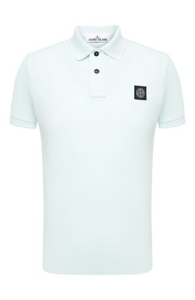 Мужское хлопковое поло STONE ISLAND светло-голубого цвета по цене 11950 руб., арт. 751522S18 | Фото 1 Мужское хлопковое поло STONE ISLAND светло-голубого цвета, арт. 751522S18 | Фото 1 (Материал внешний: Хлопок; Застежка: Пуговицы; Рукава: Короткие; Длина (для топов): Стандартные; Стили: Кэжуэл)