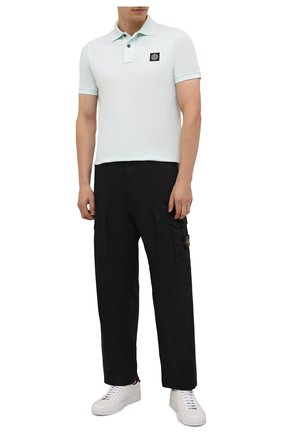 Мужское хлопковое поло STONE ISLAND светло-голубого цвета по цене 11950 руб., арт. 751522S18 | Фото 2 Мужское хлопковое поло STONE ISLAND светло-голубого цвета, арт. 751522S18 | Фото 2 (Материал внешний: Хлопок; Застежка: Пуговицы; Рукава: Короткие; Длина (для топов): Стандартные; Стили: Кэжуэл)