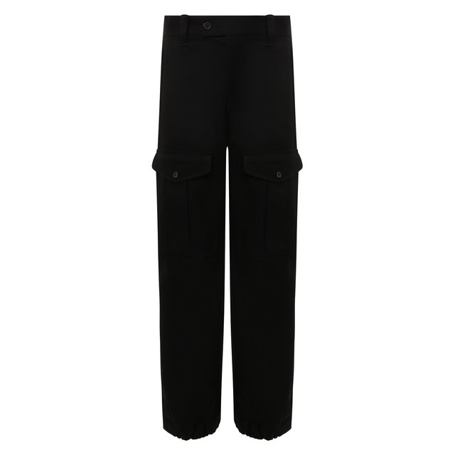 Хлопковые брюки-карго Alexander McQueen черного цвета