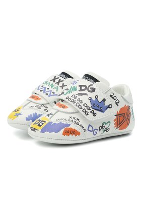 Детские кожаные кеды DOLCE & GABBANA белого цвета по цене 17250 руб., арт. DK0109/AQ458 | Фото 1 Детские кожаные кеды DOLCE & GABBANA белого цвета, арт. DK0109/AQ458 | Фото 1