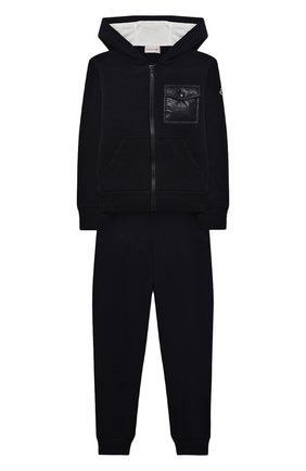 Детского комплект из толстовки и брюк MONCLER темно-синего цвета по цене 32200 руб., арт. G2-954-8M761-20-809B3/8-10A | Фото 1 Детского комплект из толстовки и брюк MONCLER темно-синего цвета, арт. G2-954-8M761-20-809B3/8-10A | Фото 1 (Материал внешний: Хлопок; Рукава: Длинные; Мальчики Кросс-КТ: Костюмы-спорт; Ростовка одежда: 10 - 11 лет | 140 - 146см, 8 лет | 128 см)