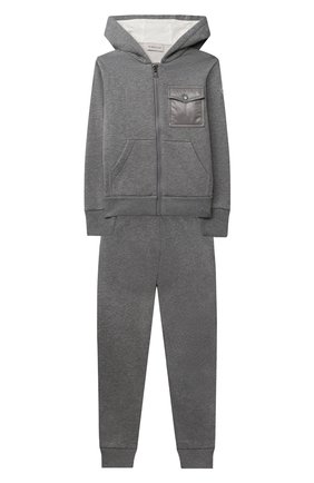 Детского комплект из толстовки и брюк MONCLER серого цвета по цене 32200 руб., арт. G2-954-8M761-20-809B3/8-10A | Фото 1 Детского комплект из толстовки и брюк MONCLER серого цвета, арт. G2-954-8M761-20-809B3/8-10A | Фото 1 (Материал внешний: Хлопок; Мальчики Кросс-КТ: Костюмы-спорт; Рукава: Длинные; Ростовка одежда: 10 - 11 лет | 140 - 146см, 8 лет | 128 см)