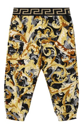 Детские хлопковые джоггеры VERSACE золотого цвета по цене 19050 руб., арт. 1000336/1A01344 | Фото 1 Детские хлопковые джоггеры VERSACE золотого цвета, арт. 1000336/1A01344 | Фото 1 (Материал внешний: Хлопок; Ростовка одежда: 12 мес | 80 см, 18 мес | 86 см, 24 мес | 92 см, 3 мес | 62 см, 36 мес | 98 см, 6 мес | 68 см, 9 мес | 74 см)