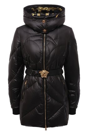 Женская пуховая куртка VERSACE черного цвета по цене 162500 руб., арт. 1001016/1A00741 | Фото 1 Женская пуховая куртка VERSACE черного цвета, арт. 1001016/1A00741 | Фото 1 (Длина (верхняя одежда): До середины бедра; Материал подклада: Синтетический материал; Рукава: Длинные; Материал внешний: Синтетический материал; Материал утеплителя: Пух и перо; Стили: Гламурный; Кросс-КТ: Куртка; Женское Кросс-КТ: Пуховик-куртка)