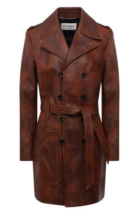 Женское кожаное пальто SAINT LAURENT коричневого цвета по цене 429500 руб., арт. 664433/YC2QY | Фото 1 Женское кожаное пальто SAINT LAURENT коричневого цвета, арт. 664433/YC2QY | Фото 1 (Материал подклада: Купро; Рукава: Длинные; Длина (верхняя одежда): До середины бедра; Стили: Гламурный; 1-2-бортные: Двубортные; Материал внешний: Натуральная кожа)