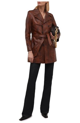 Женское кожаное пальто SAINT LAURENT коричневого цвета по цене 429500 руб., арт. 664433/YC2QY | Фото 2 Женское кожаное пальто SAINT LAURENT коричневого цвета, арт. 664433/YC2QY | Фото 2 (Материал подклада: Купро; Рукава: Длинные; Длина (верхняя одежда): До середины бедра; Стили: Гламурный; 1-2-бортные: Двубортные; Материал внешний: Натуральная кожа)
