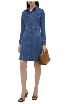 Женское джинсовое платье 7 FOR ALL MANKIND синего цвета по цене 26800 руб., арт. JSLLZ030WT | Фото 2 Женское джинсовое платье 7 FOR ALL MANKIND синего цвета, арт. JSLLZ030WT | Фото 2 (Длина Ж (юбки, платья, шорты): Мини; Рукава: Длинные; Материал внешний: Хлопок; Кросс-КТ: Деним; Стили: Кэжуэл; Случай: Повседневный; Женское Кросс-КТ: Платье-одежда)