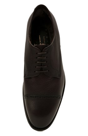 Мужские кожаные дерби H`D`S`N BARACCO темно-коричневого цвета, арт. 80222.M.0* | Фото 5 (Материал внешний: Кожа; Материал утеплителя: Натуральный мех; Мужское Кросс-КТ: Броги-обувь; Стили: Классический)