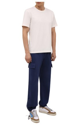 Мужские комбинированные кеды vulcanized OFF-WHITE коричневого цвета по цене 29600 руб., арт. 0MIA227F21FAB0010145 | Фото 2 Мужские комбинированные кеды vulcanized OFF-WHITE коричневого цвета, арт. 0MIA227F21FAB0010145 | Фото 2 (Материал внутренний: Натуральная кожа, Текстиль; Материал внешний: Текстиль; Подошва: Массивная)