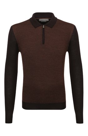 Мужское шерстяное поло CORNELIANI коричневого цвета по цене 34450 руб., арт. 88M509-1825151/00 | Фото 1 Мужское шерстяное поло CORNELIANI коричневого цвета, арт. 88M509-1825151/00 | Фото 1 (Материал внешний: Шерсть; Застежка: Молния; Кросс-КТ: Трикотаж; Рукава: Длинные; Стили: Кэжуэл; Длина (для топов): Стандартные)