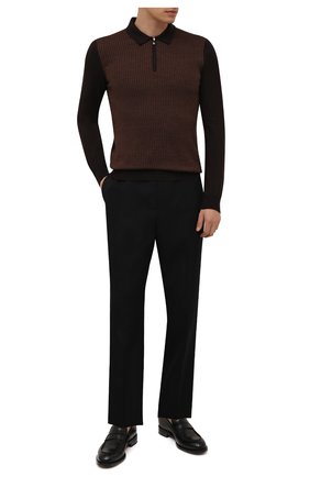 Мужское шерстяное поло CORNELIANI коричневого цвета по цене 34450 руб., арт. 88M509-1825151/00 | Фото 2 Мужское шерстяное поло CORNELIANI коричневого цвета, арт. 88M509-1825151/00 | Фото 2 (Материал внешний: Шерсть; Застежка: Молния; Кросс-КТ: Трикотаж; Рукава: Длинные; Стили: Кэжуэл; Длина (для топов): Стандартные)