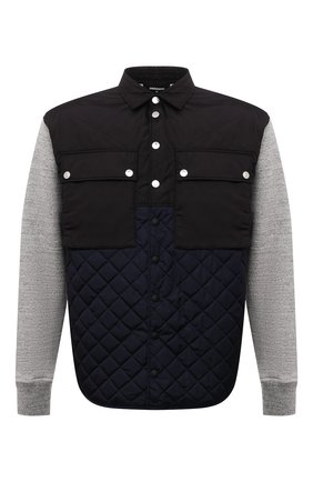 Мужская комбинированная куртка-рубашка DSQUARED2 черного цвета по цене 61600 руб., арт. S74DM0536/S49197 | Фото 1 Мужская комбинированная куртка-рубашка DSQUARED2 черного цвета, арт. S74DM0536/S49197 | Фото 1 (Рукава: Длинные; Материал внешний: Хлопок; Длина (верхняя одежда): Короткие; Материал подклада: Синтетический материал; Кросс-КТ: Куртка; Мужское Кросс-КТ: утепленные куртки; Стили: Спорт-шик)