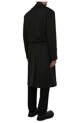Мужской шерстяное пальто DOLCE & GABBANA темно-серого цвета, арт. G024ZT/FU2H5 | Фото 4 (Материал внешний: Шерсть; Рукава: Длинные; Длина (верхняя одежда): Длинные; Мужское Кросс-КТ: пальто-верхняя одежда; Стили: Кэжуэл)