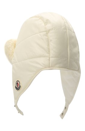 Детского шапка-ушанка MONCLER белого цвета по цене 12000 руб., арт. G2-951-3B600-10-68950 | Фото 2 Детского шапка-ушанка MONCLER белого цвета, арт. G2-951-3B600-10-68950 | Фото 2 (Материал: Текстиль, Синтетический материал)