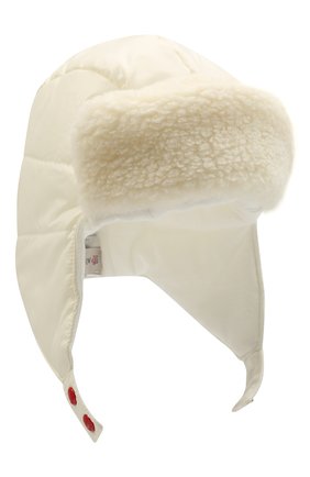 Детского шапка-ушанка MONCLER белого цвета, арт. G2-951-3B600-10-68950 | Фото 1 (Материал: Текстиль, Синтетический материал)