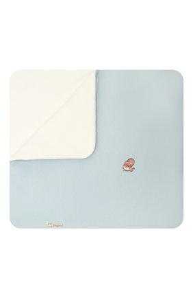 Детского хлопковое одеяло EMPORIO ARMANI голубого цвета, арт. 6KD803/NJ03Z | Фото 1 (Материал: Хлопок, Текстиль)
