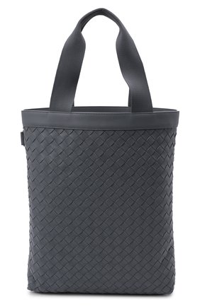Мужская кожаная сумка BOTTEGA VENETA серого цвета, арт. 667278/V0E52 | Фото 1 (Материал: Натуральная кожа; Размер: large)