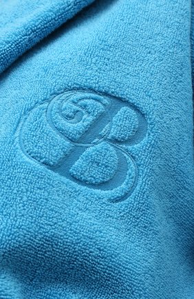 Женский хлопковый халат BALENCIAGA голубого цвета, арт. 662735/TKP25 | Фото 5 (Рукава: Длинные; Материал внешний: Хлопок; Длина Ж (юбки, платья, шорты): Миди)