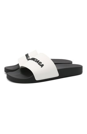 Женские шлепанцы BALENCIAGA черно-белого цвета по цене 31300 руб., арт. 565547/W1S87 | Фото 1 Женские шлепанцы BALENCIAGA черно-белого цвета, арт. 565547/W1S87 | Фото 1 (Материал внешний: Экокожа; Материал внутренний: Текстиль; Подошва: Платформа)