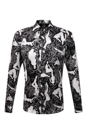Мужская шелковая рубашка AMIRI черного цвета по цене 79500 руб., арт. MSL018-001 | Фото 1 Мужская шелковая рубашка AMIRI черного цвета, арт. MSL018-001 | Фото 1 (Материал внешний: Шелк; Случай: Повседневный; Принт: С принтом; Рукава: Длинные; Воротник: Кент; Манжеты: На пуговицах; Стили: Романтичный, Минимализм; Длина (для топов): Стандартные)