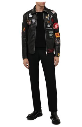 Мужская кожаная куртка DSQUARED2 черного цвета по цене 189000 руб., арт. S74AM1212/SY1564 | Фото 2 Мужская кожаная куртка DSQUARED2 черного цвета, арт. S74AM1212/SY1564 | Фото 2 (Материал подклада: Хлопок; Длина (верхняя одежда): Короткие; Рукава: Длинные; Кросс-КТ: Куртка; Мужское Кросс-КТ: Кожа и замша; Стили: Панк; Материал внешний: Натуральная кожа)