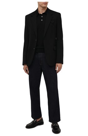 Мужское кашемировое поло DOLCE & GABBANA черного цвета по цене 76000 руб., арт. GX831T/JAWTY | Фото 2 Мужское кашемировое поло DOLCE & GABBANA черного цвета, арт. GX831T/JAWTY | Фото 2 (Материал внешний: Шерсть, Кашемир; Застежка: Пуговицы; Рукава: Длинные; Кросс-КТ: Трикотаж; Стили: Кэжуэл; Длина (для топов): Стандартные)