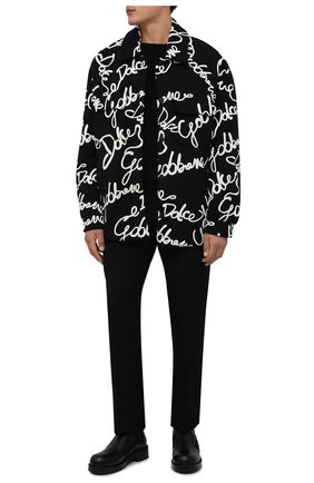Мужская утепленная куртка DOLCE & GABBANA черного цвета по цене 138500 руб., арт. G9VY0T/HU7IH | Фото 2 Мужская утепленная куртка DOLCE & GABBANA черного цвета, арт. G9VY0T/HU7IH | Фото 2 (Длина (верхняя одежда): До середины бедра; Рукава: Длинные; Материал внешний: Синтетический материал, Хлопок; Материал подклада: Синтетический материал; Кросс-КТ: Куртка; Мужское Кросс-КТ: утепленные куртки; Стили: Кэжуэл)