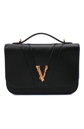 Женская сумка virtus medium VERSACE черного цвета по цене 135000 руб., арт. DBFG985/1A00845 | Фото 1 Женская сумка virtus medium VERSACE черного цвета, арт. DBFG985/1A00845 | Фото 1 (Размер: medium; Ремень/цепочка: На ремешке; Материал: Натуральная кожа; Сумки-технические: Сумки top-handle)