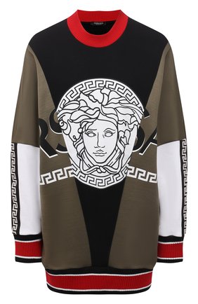 Женский свитшот VERSACE разноцветного цвета по цене 109500 руб., арт. 1000783/1A01105 | Фото 1 Женский свитшот VERSACE разноцветного цвета, арт. 1000783/1A01105 | Фото 1 (Материал внешний: Синтетический материал, Хлопок; Стили: Спорт-шик; Женское Кросс-КТ: Свитшот-одежда; Рукава: Длинные; Длина (для топов): Удлиненные)
