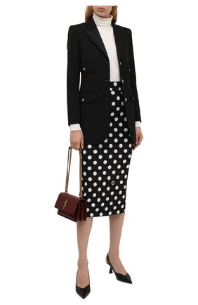 Женская юбка из вискозы DOLCE & GABBANA черно-белого цвета по цене 75850 руб., арт. F4B5QT/FSRNF | Фото 2 Женская юбка из вискозы DOLCE & GABBANA черно-белого цвета, арт. F4B5QT/FSRNF | Фото 2 (Материал подклада: Шелк; Материал внешний: Вискоза; Стили: Гламурный; Женское Кросс-КТ: Юбка-одежда, Юбка-карандаш; Длина Ж (юбки, платья, шорты): До колена)