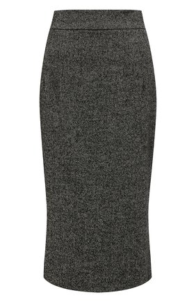 Женская шерстяная юбка DOLCE & GABBANA серого цвета, арт. F4BMQT/GDZ00 | Фото 1 (Длина Ж (юбки, платья, шорты): Миди; Материал внешний: Шерсть; Материал подклада: Шелк; Стили: Гламурный; Женское Кросс-КТ: Юбка-одежда, Юбка-карандаш)