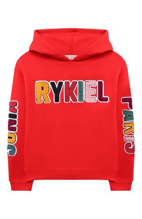 Детский хлопковое худи SONIA RYKIEL ENFANT красного цвета по цене 11200 руб., арт. 21W1FL11 | Фото 1 Детский хлопковое худи SONIA RYKIEL ENFANT красного цвета, арт. 21W1FL11 | Фото 1 (Материал внешний: Хлопок; Рукава: Длинные; Девочки Кросс-КТ: Толстовка-одежда; Ростовка одежда: 10 - 11 лет | 140 - 146см, 12 лет | 152 см, 13 - 15 лет | 158 см, 6 лет | 116 см, 8 лет | 128 см)