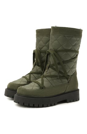 Детские утепленные сапоги IL GUFO хаки цвета по цене 24650 руб., арт. G472/VEL0UR/31-34 | Фото 1 Детские утепленные сапоги IL GUFO хаки цвета, арт. G472/VEL0UR/31-34 | Фото 1 (Материал утеплителя: Натуральный мех; Материал внешний: Текстиль, Кожа)