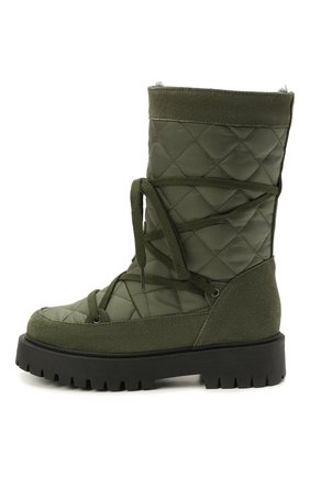 Детские утепленные сапоги IL GUFO хаки цвета по цене 24650 руб., арт. G472/VEL0UR/31-34 | Фото 2 Детские утепленные сапоги IL GUFO хаки цвета, арт. G472/VEL0UR/31-34 | Фото 2 (Материал утеплителя: Натуральный мех; Материал внешний: Текстиль, Кожа)