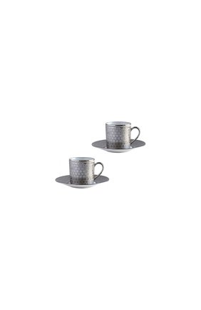 Набор divine из двух кофейных чашек с блюдцами BERNARDAUD серебряного цвета, арт. 1388/21957 | Фото 1 (Интерьер_коллекция: Divine)