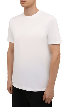 Мужская хлопковая футболка THE ROW белого цвета, арт. 120K291 | Фото 3 (Принт: Без принта; Рукава: Короткие; Длина (для топов): Стандартные; Материал внешний: Хлопок; Стили: Минимализм)