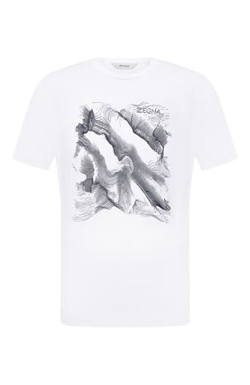Мужская хлопковая футболка Z ZEGNA белого цвета по цене 16950 руб., арт. VY367/ZZ630M | Фото 1 Мужская хлопковая футболка Z ZEGNA белого цвета, арт. VY367/ZZ630M | Фото 1 (Длина (для топов): Стандартные; Рукава: Короткие; Материал внешний: Хлопок; Принт: С принтом; Стили: Кэжуэл)