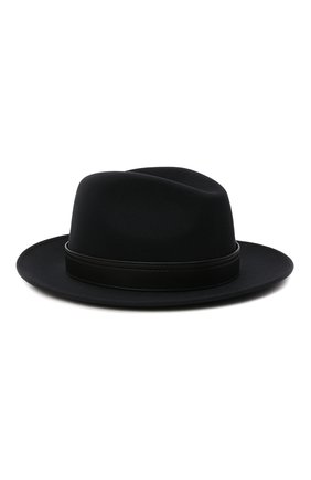 Мужская шерстяная шляпа BRIONI темно-синего цвета, арт. 04900L/01A4Q | Фото 1 (Материал: Шерсть, Текстиль)