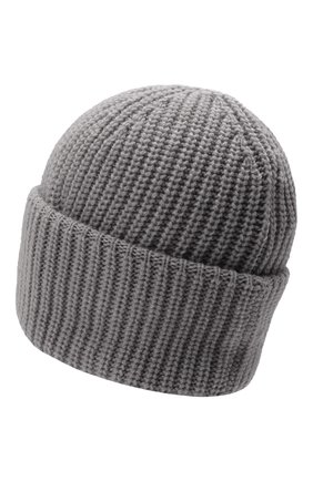 Мужская кашемировая шапка INVERNI светло-серого цвета, арт. 5321 CM | Фото 2 (Материал: Шерсть, Кашемир, Текстиль; Кросс-КТ: Трикотаж)