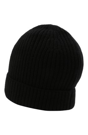 Мужская кашемировая шапка DANIELE FIESOLI черного цвета, арт. WS 8010 | Фото 2 (Материал: Шерсть, Кашемир, Текстиль; Кросс-КТ: Трикотаж)