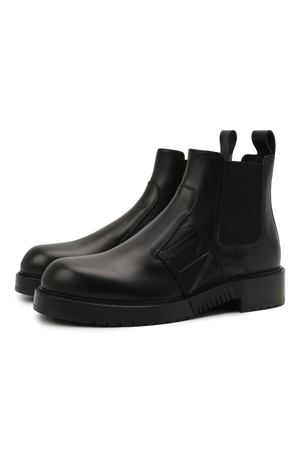 Мужские кожаные челси VALENTINO черного цвета, арт. WY2S0E72/PPW | Фото 1 (Материал внешний: Кожа; Материал внутренний: Натуральная кожа; Материал утеплителя: Без утеплителя; Подошва: Плоская; Мужское Кросс-КТ: Сапоги-обувь, Челси-обувь)