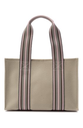 Женский сумка-шопер suitcase stripe LORO PIANA светло-зеленого цвета, арт. FAL3818 | Фото 1 (Материал: Текстиль; Сумки-технические: Сумки-шопперы; Размер: large)