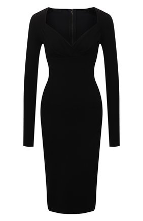 Женское платье DOLCE & GABBANA черного цвета по цене 148000 руб., арт. F6R0VT/FUGDU | Фото 1 Женское платье DOLCE & GABBANA черного цвета, арт. F6R0VT/FUGDU | Фото 1 (Длина Ж (юбки, платья, шорты): До колена; Материал внешний: Вискоза, Синтетический материал; Рукава: Длинные; Женское Кросс-КТ: Платье-одежда; Стили: Романтичный; Случай: Формальный)