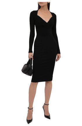 Женское платье DOLCE & GABBANA черного цвета по цене 148000 руб., арт. F6R0VT/FUGDU | Фото 2 Женское платье DOLCE & GABBANA черного цвета, арт. F6R0VT/FUGDU | Фото 2 (Длина Ж (юбки, платья, шорты): До колена; Материал внешний: Вискоза, Синтетический материал; Рукава: Длинные; Женское Кросс-КТ: Платье-одежда; Стили: Романтичный; Случай: Формальный)