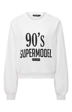 Женский хлопковый свитшот DOLCE & GABBANA белого цвета по цене 52550 руб., арт. F9L05T/FU7DU | Фото 1 Женский хлопковый свитшот DOLCE & GABBANA белого цвета, арт. F9L05T/FU7DU | Фото 1 (Длина (для топов): Стандартные; Рукава: Длинные; Материал внешний: Хлопок; Женское Кросс-КТ: Свитшот-одежда; Стили: Спорт-шик)