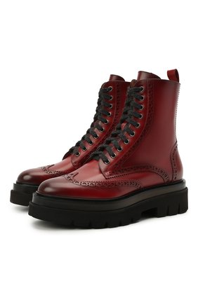 Женские кожаные ботинки SANTONI бордового цвета по цене 74600 руб., арт. WTEI59667G0MNKYLB40 | Фото 1 Женские кожаные ботинки SANTONI бордового цвета, арт. WTEI59667G0MNKYLB40 | Фото 1 (Подошва: Платформа; Каблук высота: Низкий; Материал внутренний: Натуральная кожа; Женское Кросс-КТ: Военные ботинки; Материал внешний: Кожа; Материал утеплителя: Без утеплителя)