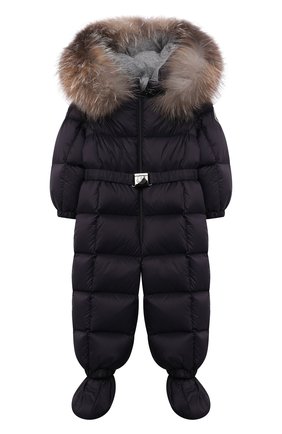 Детского пуховый комбинезон с мехом MONCLER темно-синего цвета по цене 61500 руб., арт. G2-951-1G506-02-53079/12-18M | Фото 1 Детского пуховый комбинезон с мехом MONCLER темно-синего цвета, арт. G2-951-1G506-02-53079/12-18M | Фото 1 (Рукава: Длинные; Материал подклада: Хлопок; Материал утеплителя: Пух и перо; Материал внешний: Синтетический материал; Ростовка одежда: 12 мес | 80 см)