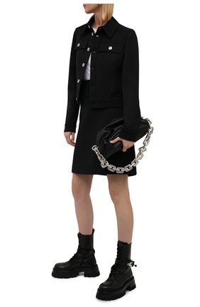 Женские кожаные ботинки VERSACE черного цвета по цене 112000 руб., арт. 1000822/1A00633 | Фото 2 Женские кожаные ботинки VERSACE черного цвета, арт. 1000822/1A00633 | Фото 2 (Материал внутренний: Натуральная кожа; Женское Кросс-КТ: Байкеры-ботинки; Подошва: Платформа; Каблук высота: Средний)