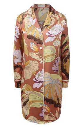 Женская шелковая сорочка OLIVIA VON HALLE разноцветного цвета, арт. AW2132 | Фото 1 (Рукава: Длинные; Длина Ж (юбки, платья, шорты): Мини; Материал внешний: Шелк)